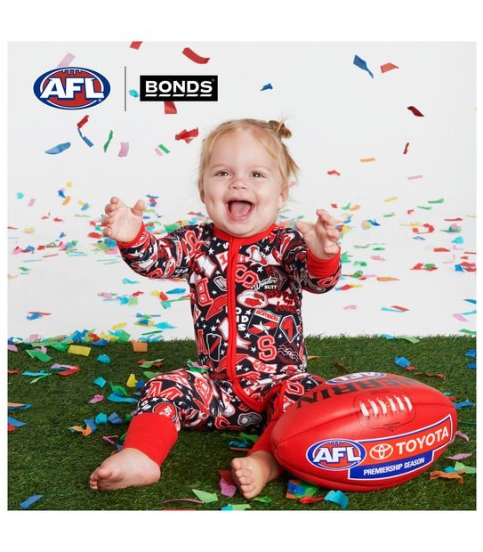 Bonds Baby AFL Essendon Zip Wondersuit Coverall