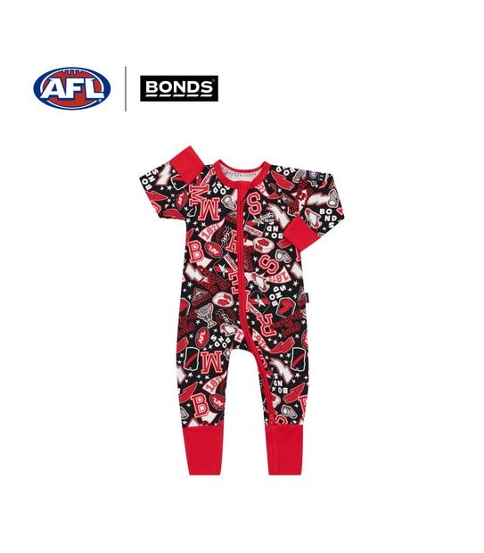 Bonds Baby AFL Essendon Zip Wondersuit Coverall