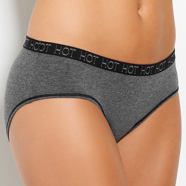 Hot Options Hipster Briefs, Charcoal Marle Hot Options Hipster Briefs, Charcoal Marle
