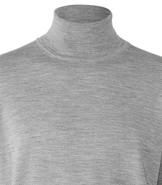 Australian Extra Fine Merino Wool Roll Neck Jumper - Silver Marle 3 of 3