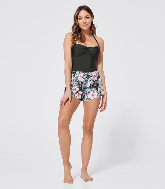 Swim Boardshorts - Black Floral