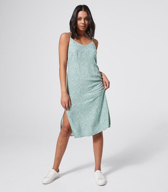 Lily Loves EcoVero Sleeveless Slip Midi Dress - Khaki Green Animal