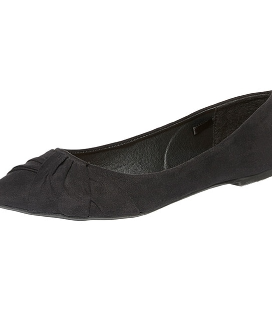 Laura Pointed Toe Flats - Black