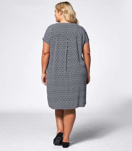 Belle Curve Aztec Tile Shift Dress