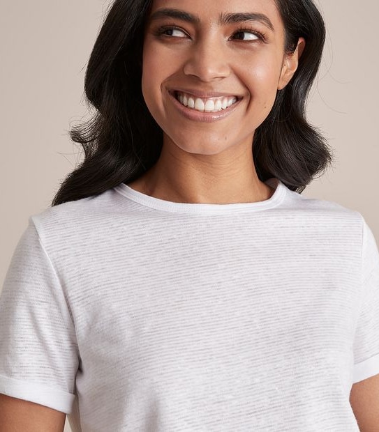Linen Blend Crew T-Shirt - Dannii Minogue Petites