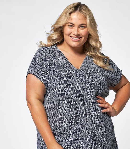 Belle Curve Aztec Tile Shift Dress