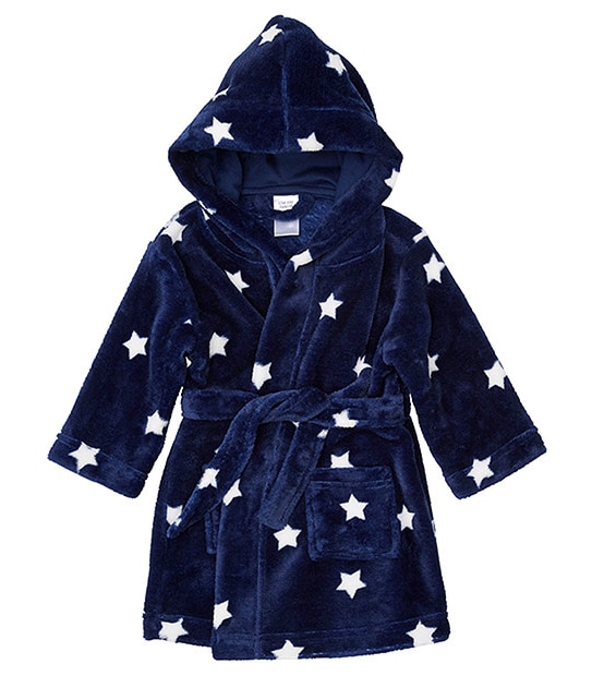 Star Print Hooded Dressing Gown