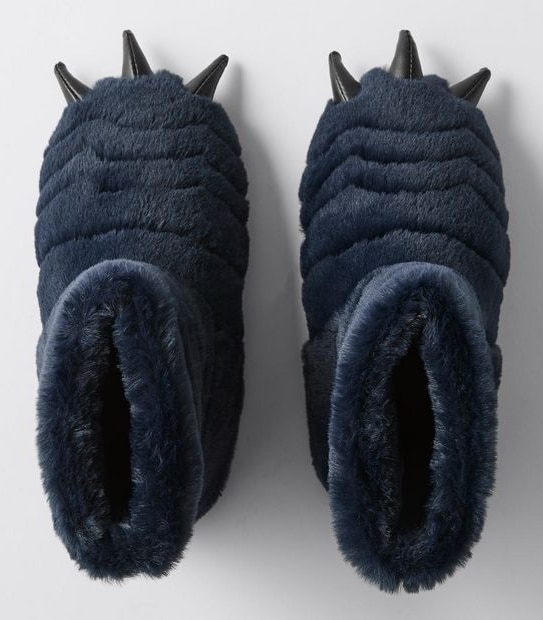 Junior Dinosaur Boot Slippers - Navy Blue