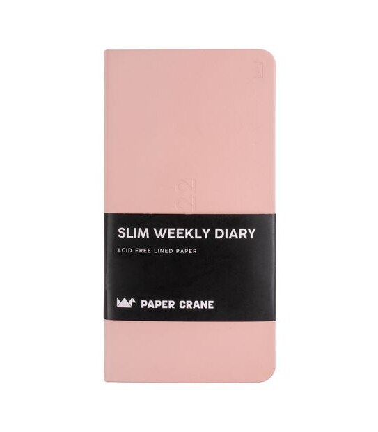 Paper Crane 2022 Slimline Diary Week to View, Blush