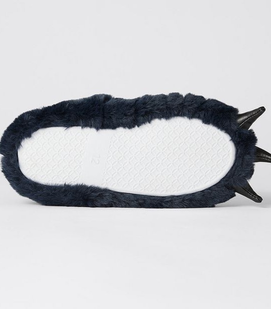 Junior Dinosaur Boot Slippers - Navy Blue