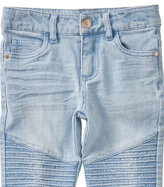 Mid Wash Denim Biker Jeans 3 of 3