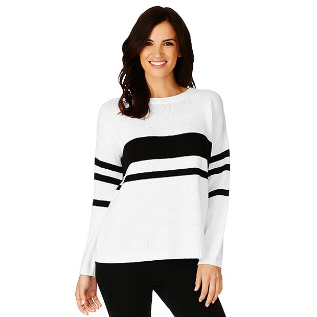 Varsity Stripe Jumper - White Varsity Stripe Jumper - White