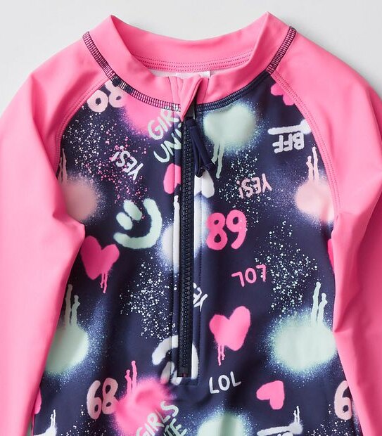 Graffiti Surfsuit - Pink/Navy