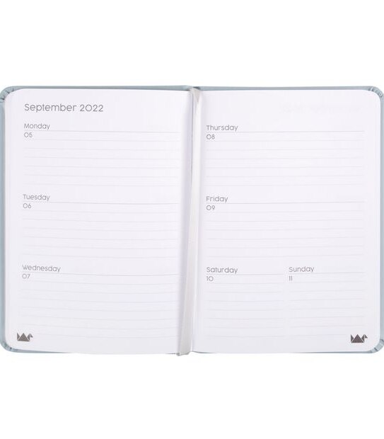 Paper Crane 2022 A6 Diary - Week to View, Grey