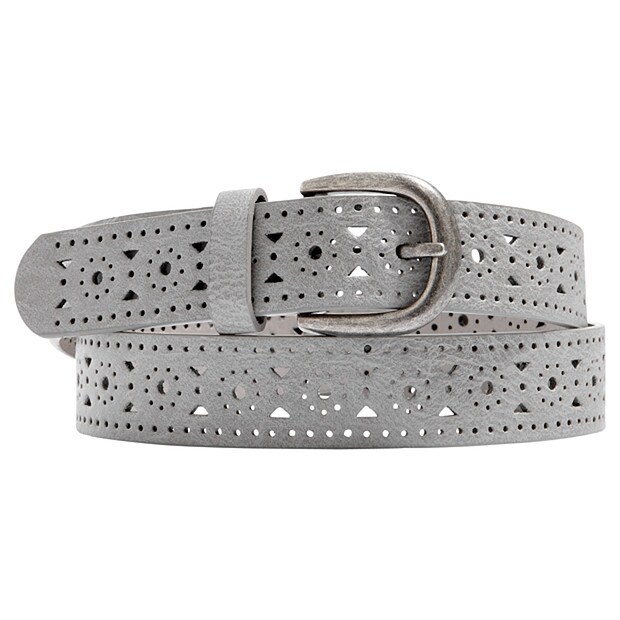 Ladies' Geo Cutout Design Belt - Grey Ladies' Geo Cutout Design Belt - Grey