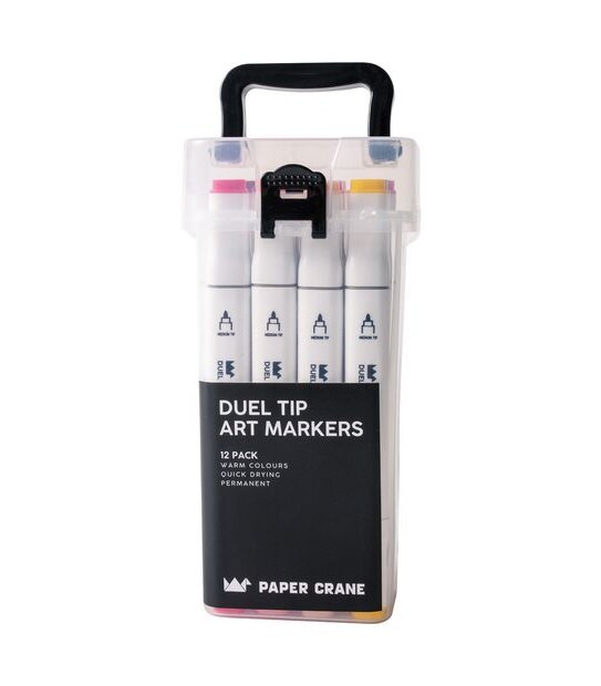 Paper Crane 12 Pack Dual Tip Graphic Markers Target Australia