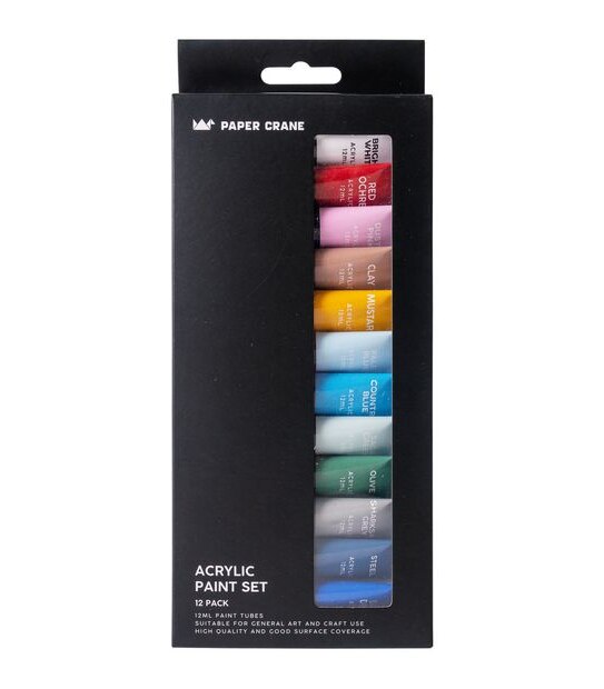 Paper Crane 12 Pack Acrylic Paint Set - Urban