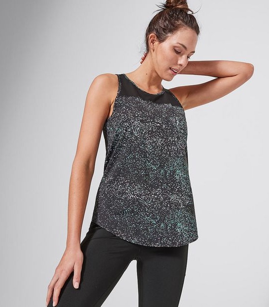 Active Muscle Lycra Tank Top - Black Print