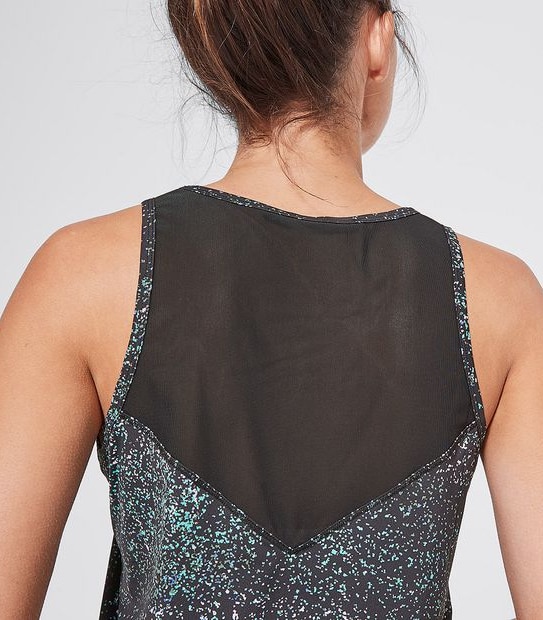 Active Muscle Lycra Tank Top - Black Print