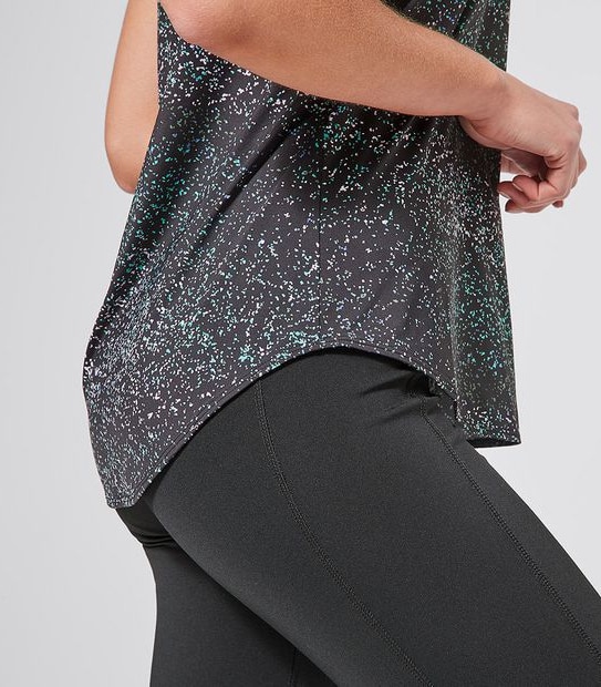 Active Muscle Lycra Tank Top - Black Print