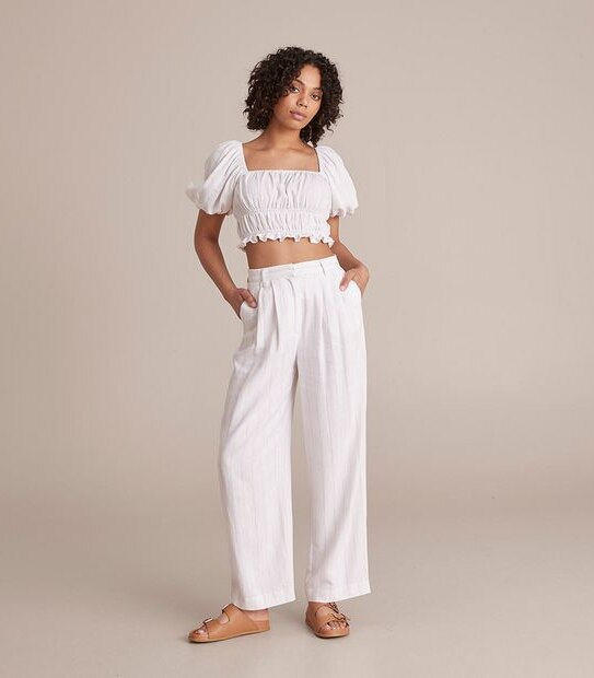 Lily Loves Linen Blend Wide Leg Trousers 4 of 6