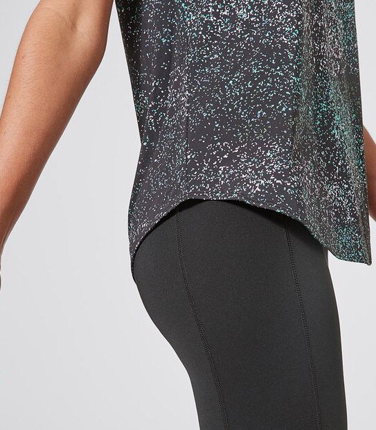 Active Raglan Sleeve Micro Mesh T-Shirt - Black Print