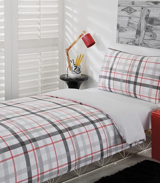 Joshua Check Flannelette Quilt Cover Set Target Australia