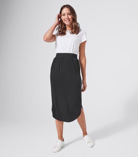 Jersey Curved Hem Skirt