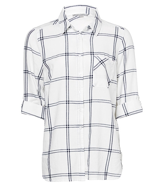 Cotton Check Shirt - Cream