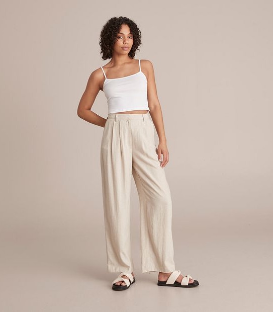 Lily Loves Linen Blend Wide Leg Trousers 3 of 5