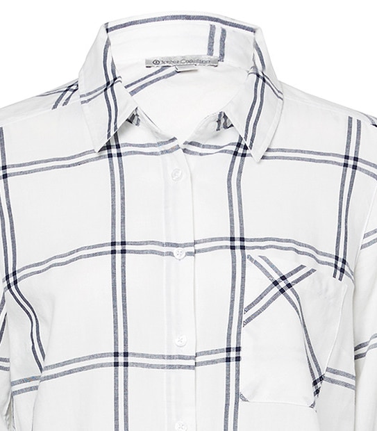 Cotton Check Shirt - Cream