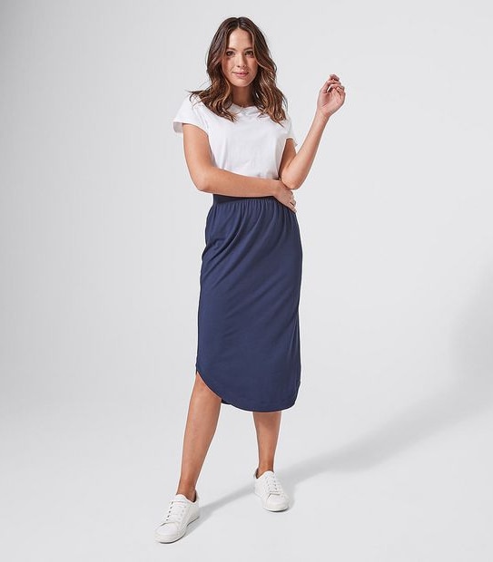Jersey Curved Hem Skirt