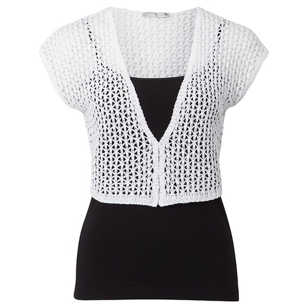 Tape Yarn Short Sleeve Crop Cardigan Tape Yarn Short Sleeve Crop Cardigan