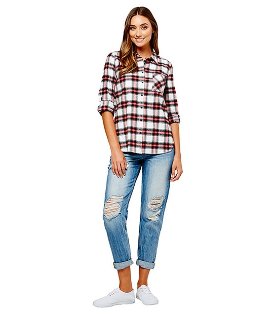 Flannelette Check Shirt - Red Multi