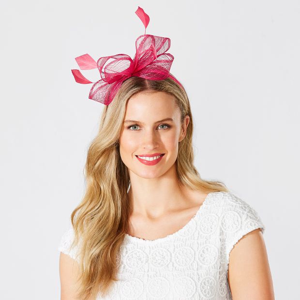 Lisa Sinemay Loop Fascinator - Fuchsia Lisa Sinemay Loop Fascinator - Fuchsia