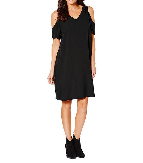 Cold Shoulder Dress - Black