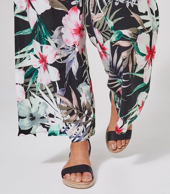 Palazzo Pants - Black Floral