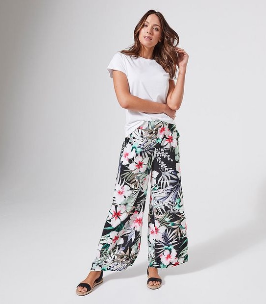 Palazzo Pants - Black Floral