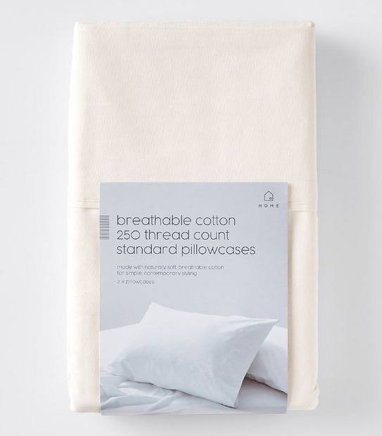 2 Pack 250 Thread Count Cotton Standard Pillowcases