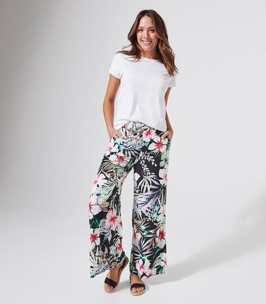 Palazzo Pants - Black Floral