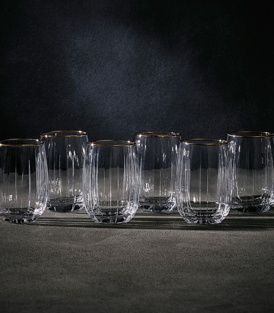 Gold Rim 6 Pack Tumbler Set