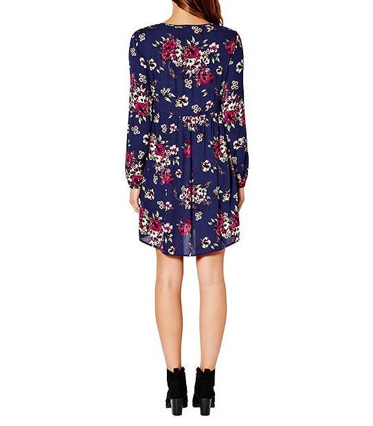 Lily Loves Peasant Dress - Navy Blue