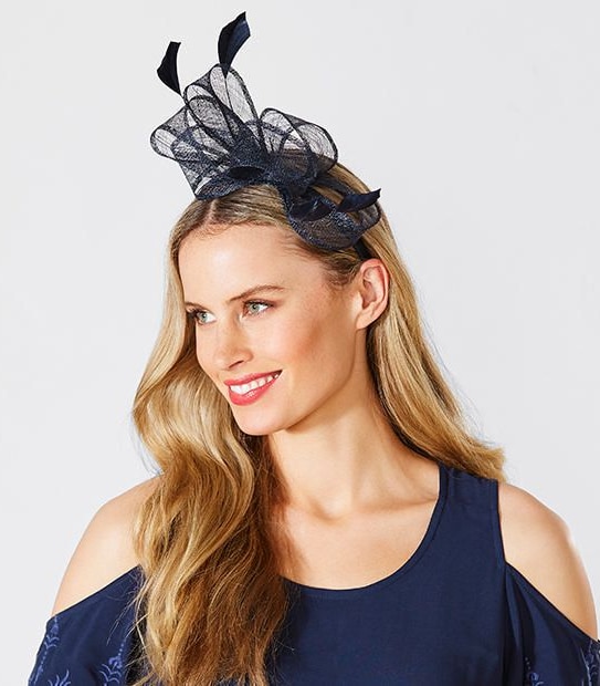 Lisa Sinemay Loop Fascinator - Blue