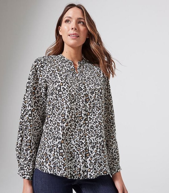 Perry Peasant Blouse - Leopard Print