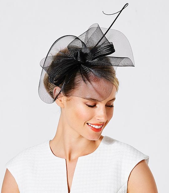 Noemi Crin Saucer Fascinator - Black