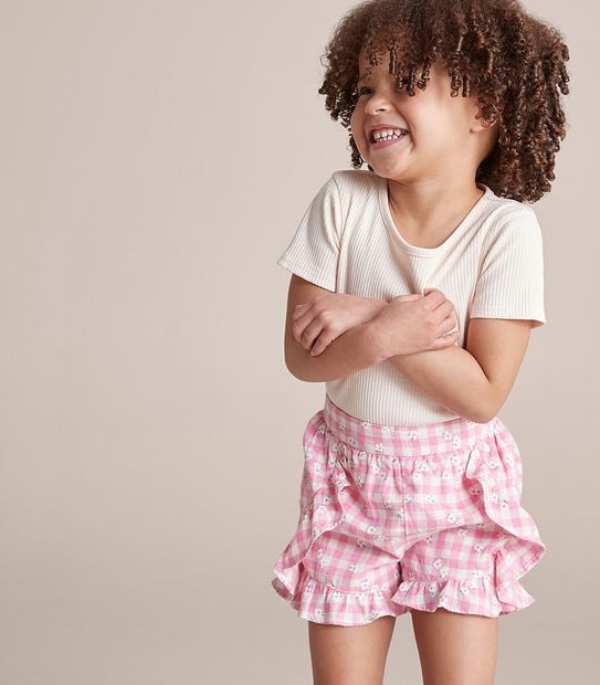 Linen Blend Frill Shorts