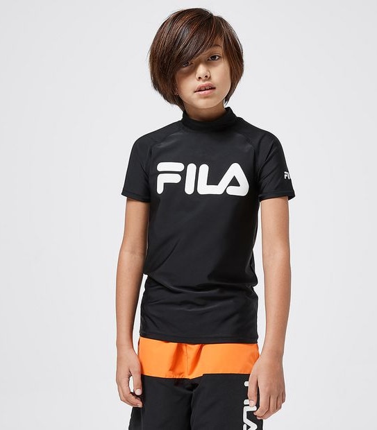 Fila Logo Short Sleeve Rash Vest - Black