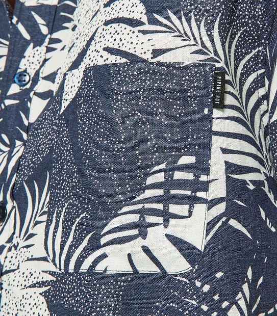 Piping Hot Leaf Shirt - Navy
