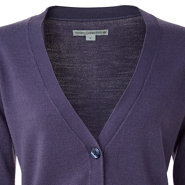 Cashmere Feel V-Neck Cardigan - Violet 
