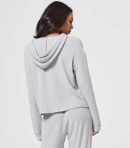 Lily Loves Ribbed Hoodie Sleep Jumper - Grey Marle